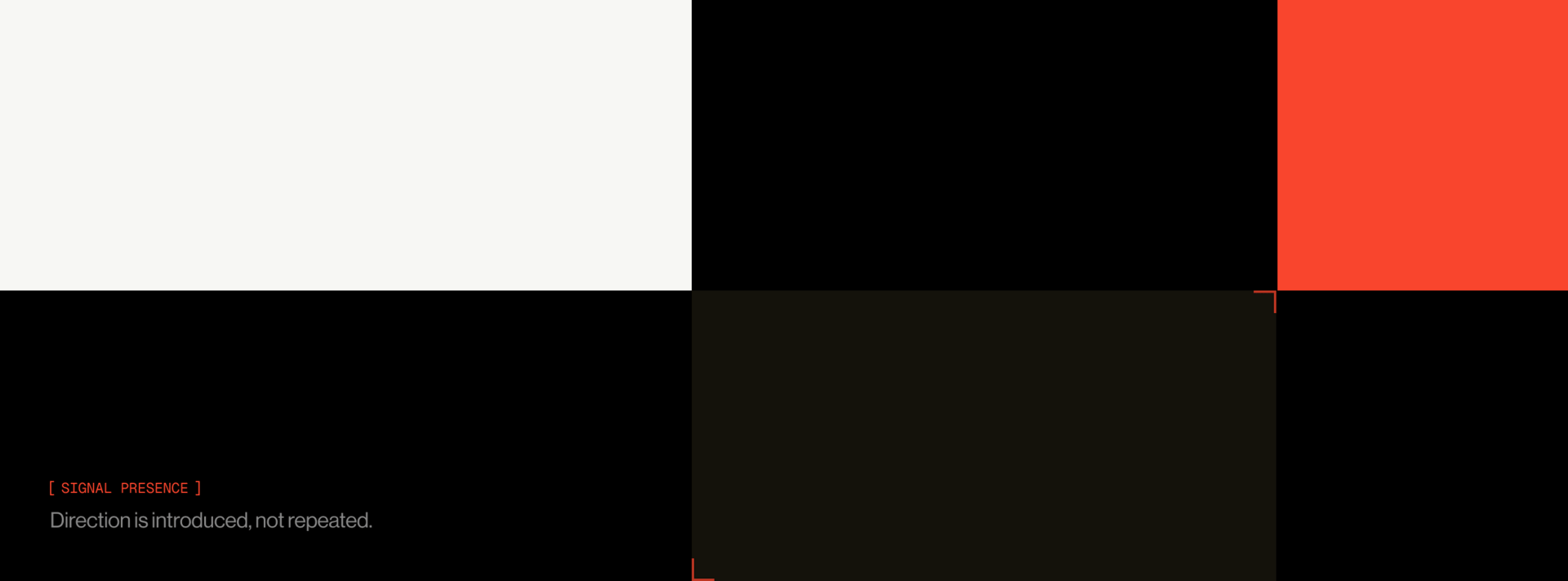 Animation: a Signal Orange field appears and disappears beside the label signal presence.